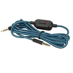 Produktbild: 3.5mm Audio Kabel Nylon Geflochtenes 2M Klinke auf Klinke Kabel Ersatzkabel mit Inline-Lautstärkeregler, Stummschalter für G Pro/G Pro X/G433/G233(Blau)