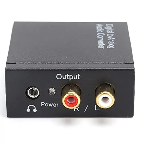 Produktbild: 3,5-mm-Audioadapter, Digitaler Audiokonverter, Digitaler Optischer Koaxial-zu-Analog-Cinch-Konverter mit 1 Konverter 1 USB-Kabel 1 Glasfaserkabel 1 Audiokabel(Digitaler Audiokonverter)