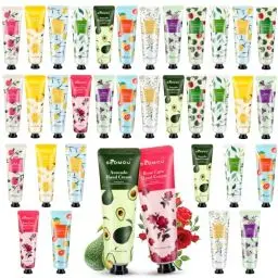 Produktbild: 36 Pack Handcreme Damen Geschenkset, Handcreme Set Trockene Rissige Hände Fuß Feuchtigkeitscreme Duft Hand Tag Nachtcreme Körpercreme Muttertag Adventskalender für Frauen Mutter Freundin Frau (1080ml)