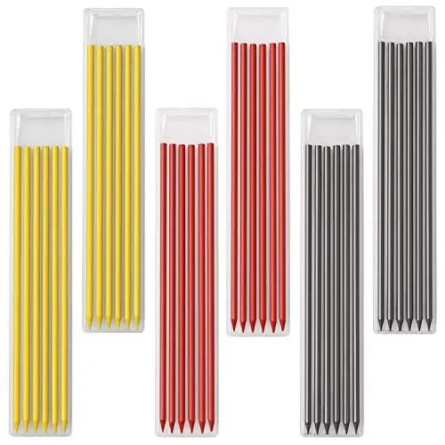 Produktbild: Kettion 36 Stück 2,8 mm Bleistiftminen, Zimmermannsbleistift-Ersatzminen, solide Tieflochmarker-Konstruktionsbleistift-Ersatzminen für Architektenzeichnungen, mehrfarbig