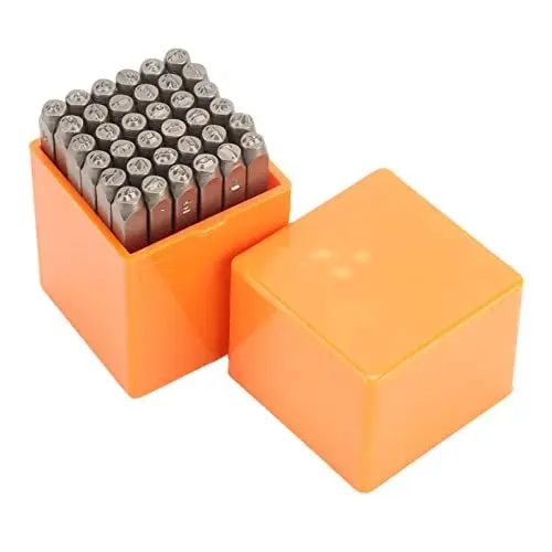 Produktbild: 36 Stück Metall-Buchstabenstempel, 3 Mm Hartstahl-Kleinbuchstaben-Stempel-Set für Leder und Holz