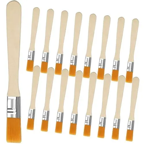 Produktbild: 36 Stück Pinsel Malerpinsel 14mm flach Lackpinsel Farbe Streichen 13.5cm lang Fensterpinsel Flachpinsel mit Holzgriff Lasurpinsel für Kunst Malerbedarf Malerei DIY (Style 1)
