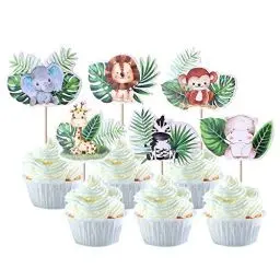 Produktbild: 36 Stück Woodland Party Toppers Woodland Animal Muffin Dekoration Wilde one Thema Geburtstag Party Dekoration für Baby Shower Dschungel Safari Tier Thema Party Kuchen Dekoendeko