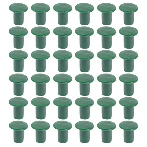 Produktbild: 36 Stücke Gartensicherheit Cane Caps Kunststoff Pilzrebar Sicherheitskappen Rohrschraube auf Bewehrungspf?hle für Gartenrohre Grün