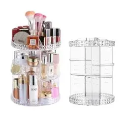 Produktbild: 360 Drehbar Kosmetik Organizer Rotating Schminktisch Organizer Drehbarer Schmink Aufbewahrungsbox Großem Fassungsvermögen Skin Care Organizer für Dresser Kommode Schlafzimmer Badezimmer