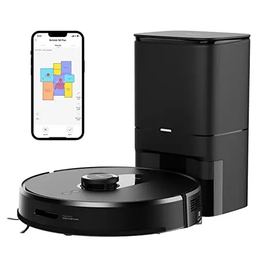Produktbild: 360 S8 Plus Saug- & Wischroboter mit Auto-Entleerungsstation (2700Pa Saugleistung, bis zu 180min Akkulaufzeit, 350ml Staub/300ml Wasserbehälter, Steuerbar per App/Sprachassistenten), Black (Schwarz)