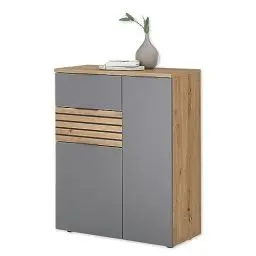 Produktbild: 36-023-T2 Garderobenschrank MILAN Kommode für Schuhe Artisan Eiche Nb. / grau ca. 85 x 103 x 38 cm