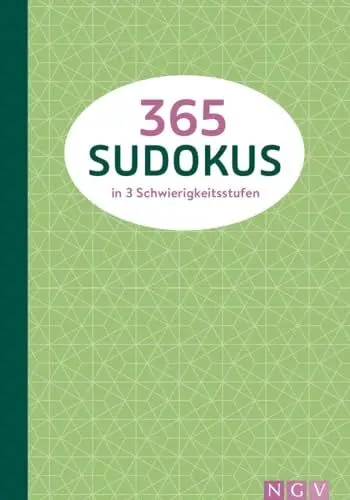 Produktbild: 365 Sudokus in 3 Schwierigkeitsstufen: Schön gestaltet und mit farbigen Innenseiten - DIE Geschenkidee für Sudoku-Fans