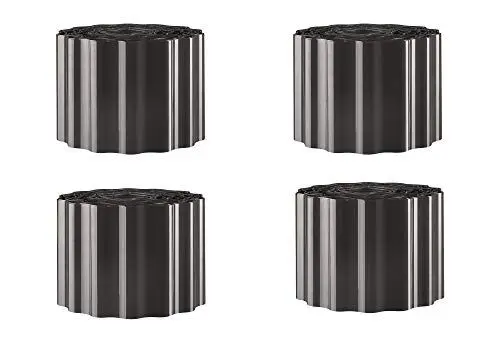 Produktbild: 36m Rasenkante 10cm hoch Gartenpalisade Beetumrandung Palisaden Rasenborde Grau Anthrazit Schwarz