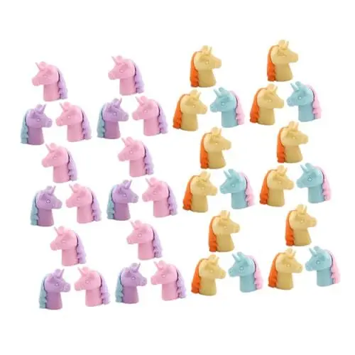 Produktbild: Operitacx 36st Radiergummi Süße Einhorn-artikel Bleistiftaufsatz Einhornstifte Bleistift-tieraufsätze Einhorn-schulmaterial Mini Puzzle Tpr 3d