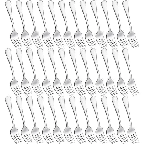 Produktbild: 36-teiliges Kuchengabeln Set von Joeczo (14 cm / 5,5 Zoll) – Edelstahl Besteck Gabeln für Kuchen/Nachspeisen, Spülmaschinengeeignet für Haushalt/Küche/Restaurant