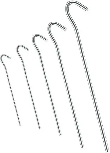 Produktbild: 36x Anti-ROST Zeltheringe Ø 4 mm, Länge 230 mm - Rundes Profil | Heringe | Erdnägel | Bodenanker aus verzinktem Stahl zur Befestigung & Fixierung von Zelten beim Camping (36)