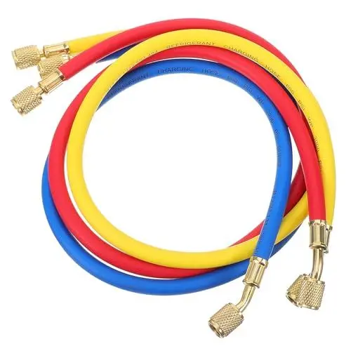 Produktbild: 36-Zoll-AC-Freon-Aufladeschlauch HLK-Kältemittel R12 R22 R404 R502 R134A Klimaanlage Kälteschlauch 3000-600 PSI Standard 1/4 