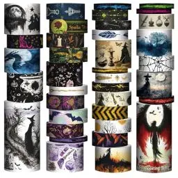 Produktbild: 37 Rollen Washi Tape Set - Hexen Thema Dekoratives Klebeband Bunt Buntes Masking Tape für Scrapbooking Supplies, Diy Handwerk, verschönern Bullet Journals, Planners, Geschenkdekoration Verpackung