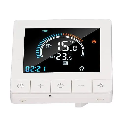 Produktbild: 3A Smart Thermostat, 90V-240V, Touchscreen-LCD-Display, Warmwasserbereitungsthermostat, Elektrischer Heizungsthermostat, mit Programmier-App, Geeignet für Zuhause, Büro (Normaler