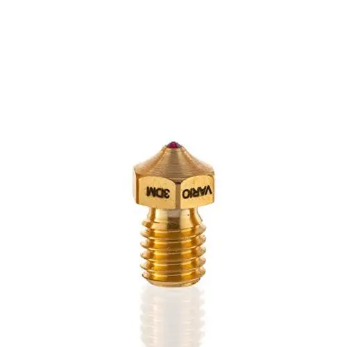 Produktbild: 3D Drucker Düse Messing (Oscar3D) Rubindüse für 3D-Drucker (VARIO/ShortStroke) - Ruby Nozzle E3Dv6 Design FDM, 3D Drucker Zubehör (Filament 1,75mm / Düse Ø0,4mm) -Made in Germany-
