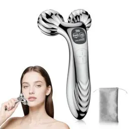 Produktbild: 3D Gesichtsmassagegerät, DOCOCO Gesichtsroller mit Mikrostrom und Vibration, 3 Modi und 6 Stufen Roller Massage Gesichtslifting Massager 360° Drehung für Gesicht, Körper
