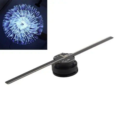 Produktbild: 3D Hologramm Projektor, 42CM 2 Blatt LED Projektionslüfter, 800 * 480P, 224 LED Lichtperlen, 16GB TF Karte, WiFi/APP, für Windows.(EU)