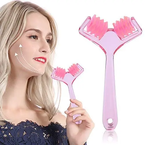 Produktbild: 3D Massage Roller für Gesicht Abnehmen, Gesicht Massagegerät mit V-förmigen für Gesichts-Toning, Anti Cellulite Anti-Aging Hautstraffung Gesicht schlanker Massageroller