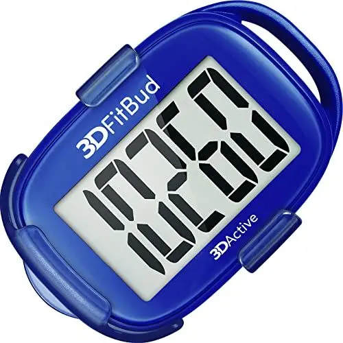 Produktbild: 3DFitBud Simple Step Counter Walking 3D Pedometer von 3DActive mit Clip und Trageband – A420S – Königsblau