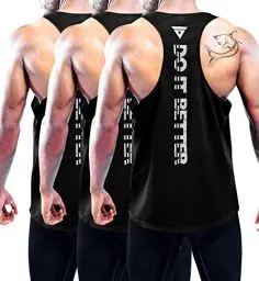 Produktbild: 3er Pack Herren Workout Tank Top, Sport Ärmelloses Shirts Gym Tanktops Schnelltrocknend Muskelshirt Fitnessstudio Workout Tank Top Fitness Bodybuilding Shirts Sommer Ärmellos T-Shirts Black-3P07-XL