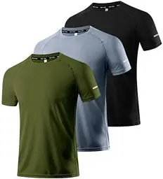 Produktbild: 3er Pack Sport Tshirts Herren Funktionsshirt Laufshirt Kurzarm T-Shirt Schnelltrocknend Atmungsaktiv Sportshirt Sommer Fitness Shirt Trainingsshirt sportbekleidung für Herren Black/Gray/Green-3P09-M
