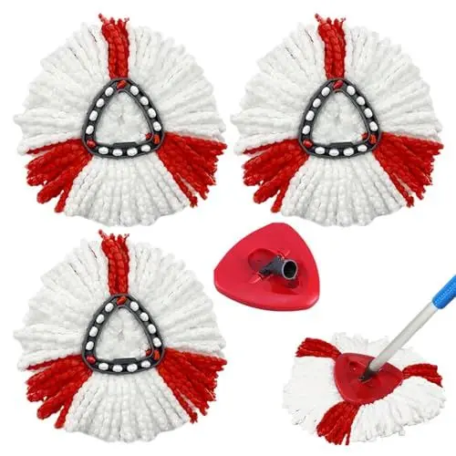Produktbild: 3er-Pack Mop-Ersatzköpfe kompatibel mit Vileda 2-in-1 Turbo Mop, Mikrofaser-Mop-Ersatzköpfe mit Kopfhülle für Vileda Floor Mop und EasyWring & Clean Mops