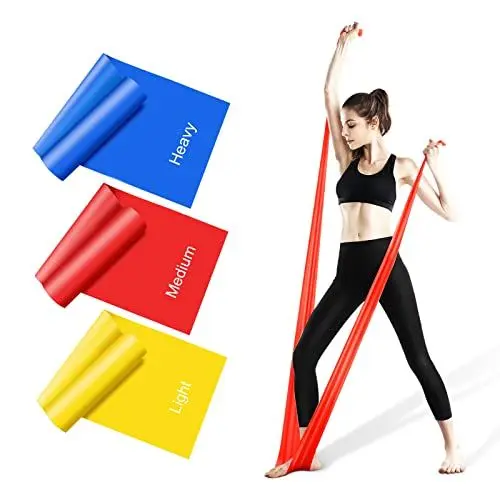 Produktbild: Fitnessbänder Widerstandsbänder 3er-Set, 1.5M Latex Gymnastikband in 3 Stärke, Fitnessband für Yoga, Pilates, Krafttraining, Physiotherapie-Mit Tragetasche
