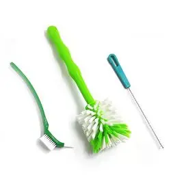 Produktbild: 3er-Set Reinigungsbürste für Thermomix TM31 TM5 TM6 TM21 / Monsieur Cuisine Connect, Mixtopfbürste Messerbürste mit Nylonborsten, Reiniger Spülbürste Set Zubehör Werkzeug für Mixtopfmesser/Mixtopf