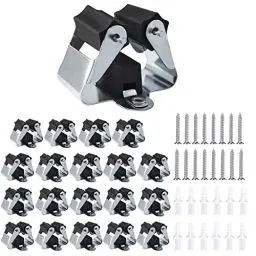 Produktbild: 3-H 20 Stück Besenhalterung Wand Verzinkt Besenhalter Wandhalterung 0,7mm Federstahl Gartengerätehalter mit Montagematerial für Besen Garten Garage Schwarz