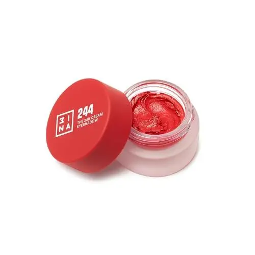 Produktbild: 3INA MAKEUP - The 24h Cream Eyeshadow 244 - Rot - Lidschatten mit Cremige Textur - Mattes Schimmerndes und Glitzer Lidschatten-Finish - Wasserfest Creme Lidschatte - Vegan - Cruelty Free