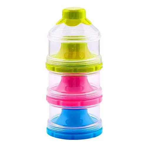 Produktbild: 3-lagiger Formelspender tragbarer Milchpulverbehälter Behälter Topf Box Milchdosen Snack Aufbewahrungsbox für Reisen und Outdoor-Aktivitäten Nachtpflege