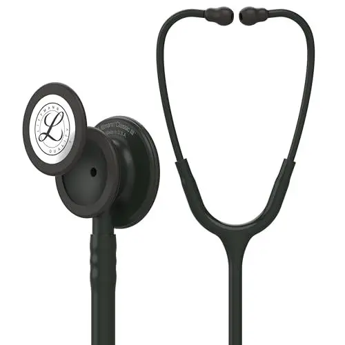 Produktbild: 3M Littmann Classic III Stethoskop zur Überwachung, 5803, Black Edition Bruststück, schwarzer Schlauch, 69 cm