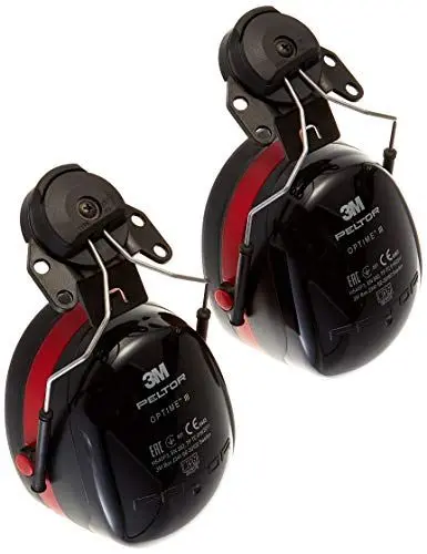 Produktbild: 3M PELTOR Optime III Kapselgehörschützer, 34 dB, schwarz/rot, Helmbefestigung, Einheitsgröße, H540P3E-413-SV