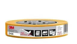 Produktbild: 3M Pro 244 Profi Malerband - 1 Rolle 24 mm x 50 m - für scharfe Farbkanten, UV-beständig, innen und außen