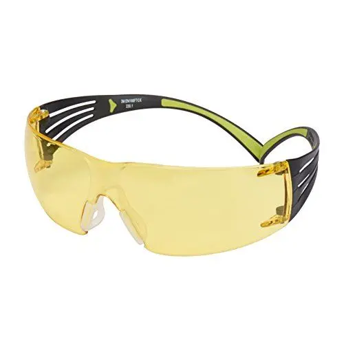Produktbild: 3M SF403AF Schutzbrille SecureFit, Gelb, Rahmen Schwarz/Grün