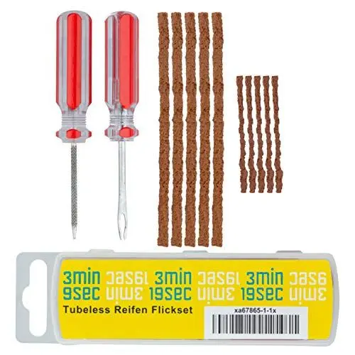 Produktbild: 3min19sec Tubeless Reifen Flickset für MTB und Fahrrad - 12 teilig - Tire Repair Kit für unterwegs I Reparaturset