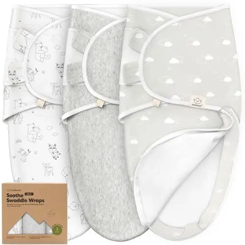 Produktbild: 3-Pack Pucksack Baby 0-3 monate - Bio-Baumwolle Pucktuch Baby, Ergonomische Baby Schlafsack Neugeboren, Pucksack Reißverschluss, Leicht zu wechselnde Babyschlafsack, Neugeborene Wickeltuch (Aspire)