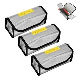 Produktbild: 3Pcs Lipo-Sicherheitstasche, Feuerfeste Sicherheitsschutztasch, Lipo Batterie Tasche Feuerfest Explosionsgeschützte Batterie Safe Bag für Charge, Lipo Akku Tasche, Lipo Safe Bag