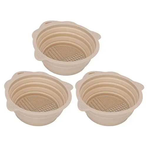 Produktbild: 3pcs Faltbare Make-up-Pinsel-Reinigungs-Schüssel-Make-up-Pinsel-Reinigungs-Silikon-Matten-tragbares Waschendes Werkzeug-Kosmetik-Pinsel-Reiniger