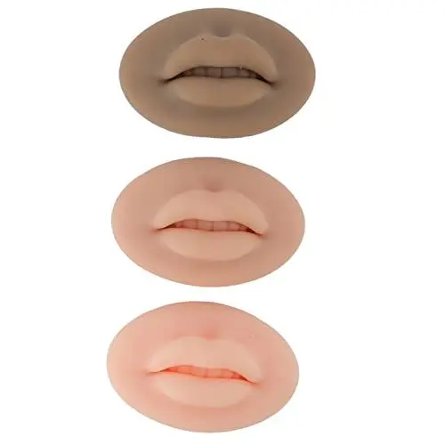 Produktbild: 3pcs Tattoo Übungslippen, Silikon Microblading Übungshaut 3D Gefälschte Haut Tattoo Haut Kosmetik Make-up Lippen Training