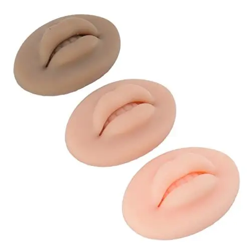 Produktbild: 3pcs Tattoo Übungslippen,lips silicone practice skin fake 3d lip Gefälschte Haut Tattoo Haut Kosmetik Make-up Lippen Training
