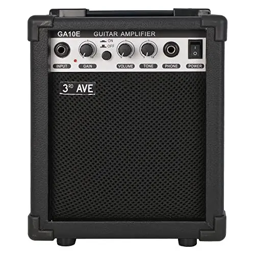 Produktbild: 3rd Avenue Gitarrenverstärker 10 W mit Kopfhörerausgang, Overdrive-Schalter, Klang-Poti – Tragbarer, kompakter Übungsverstärker – in Schwarz