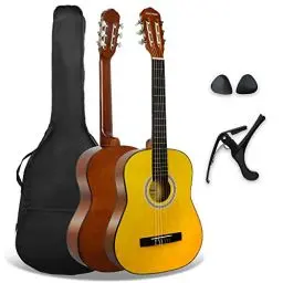 Produktbild: 3rd Avenue XF 3/4 Flamencogitarren-Starterset in Junior-Größe für Kinder, Konzertgitarre mit Nylonsaiten, mit Gigbag, Kapodaster und Plektren – in Natur