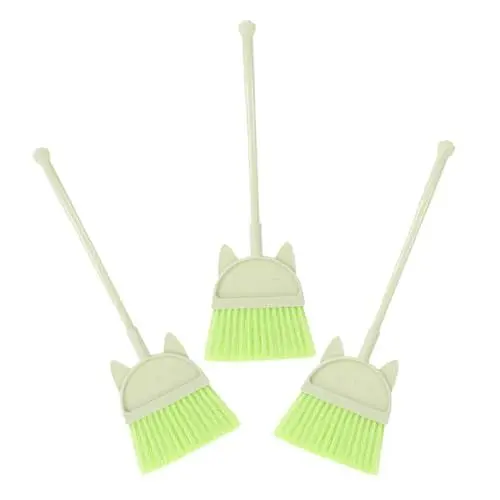Produktbild: 3St Besen für Kinder Kleine Besen Mini Kehrbesen Kinderbesen grün Kinderbesen und Kehrblech Kinder putzen Besen Kleiner Kehrbesen Besen Spielzeug Kleiner Reinigungsbesen pp Green Warmhm