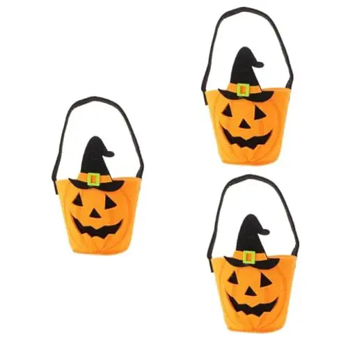 Produktbild: 3St Halloween-Süßigkeitsbeutel Halloween-Süßigkeiten-Eimer Halloween-Einkaufstasche halloween geschenktüte Halloween Geschenktasche kleine Tragetaschen Halloween-Partygeschenke Lurrose