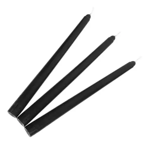 Produktbild: Zerodeko Einfaches Stabkerzen-set Schwarze Kerzen für Geruchlose Hohe Schwarze Kerzen für Hochzeiten Geburtstage Veranstaltungen
