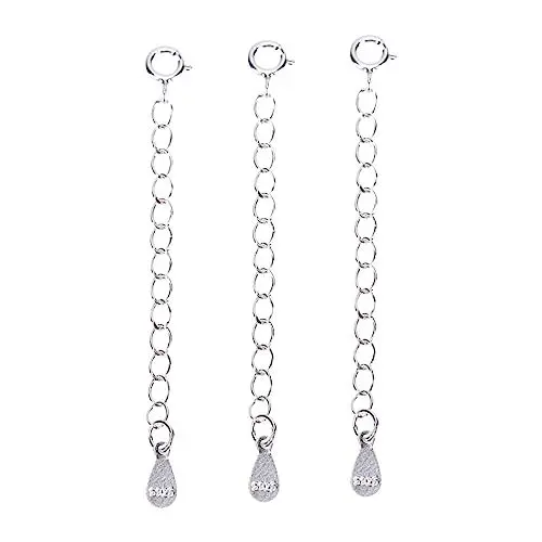 Produktbild: BELLIFFY 3-teilige Verstellbare Kettenverlängerung Silberkette Für Armbänder Anhängerkette Schmuckzubehör