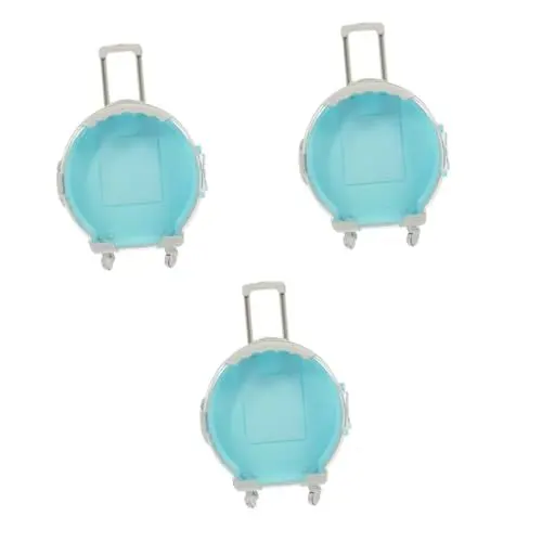 Produktbild: 3St für Spielzeug Puppenkoffer Kinder Koffer Puppenhaus Spielzeugkoffer Süßer Spielzeugkoffer Mini Koffer Miniatur-Koffer-Ornament Puppenhaus-Reisekoffer Abs Blue Alasum