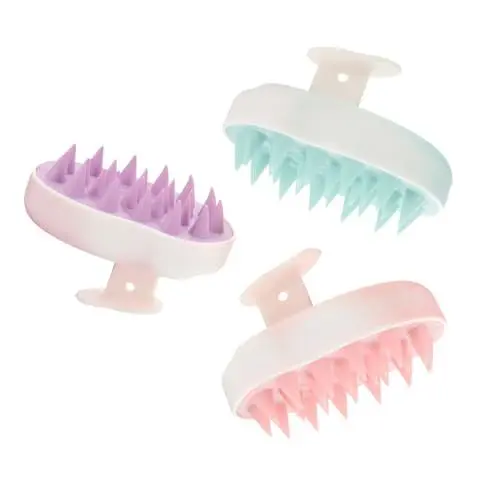 Produktbild: 3St kleine Massagegerät manuelle Kopfhautpflege Mango Shampoo hairbrush slack Dusche mit Kopfhautbürste haar duschbürste Handbuch Wäscher Bürstenkopf Duschkopf Pfirsich pulver pp